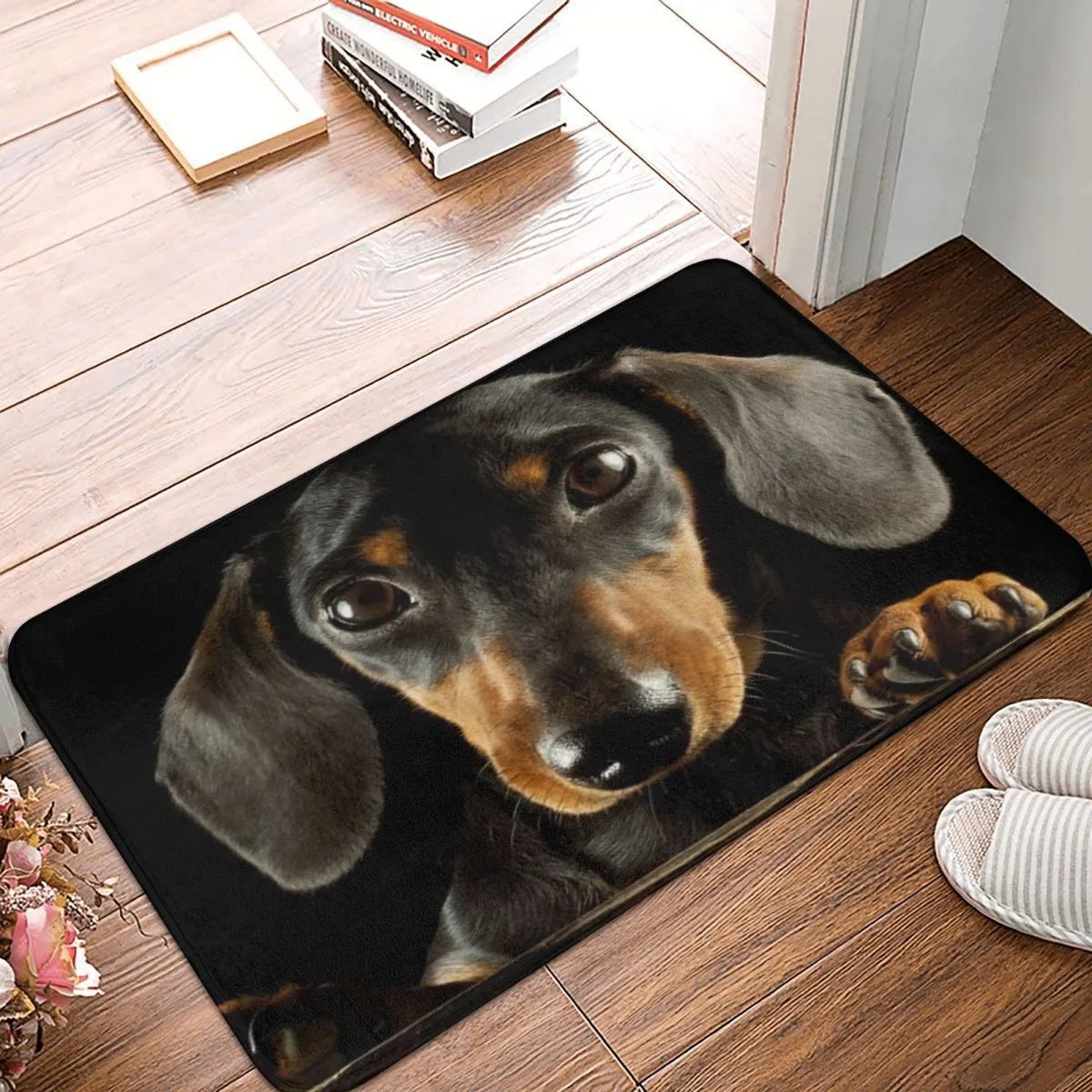 Dachshund Puppy Dog Kitchen Floor Area Rug; Non-Slip Polyester; 36”x 24”x  1.5”