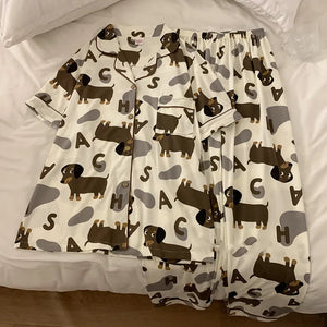 Cute Dachshund Pajama Set for Women Dach Everywhere