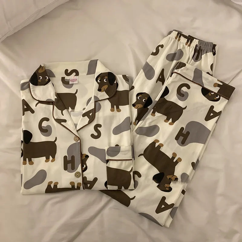 Matching Dog And Owner Pjs Womans Funny Pjs Dachshund Pajamas For