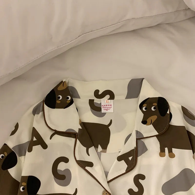 Cute Dachshund Pajama Set for Women