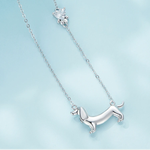 Load image into Gallery viewer, Dachshund Charm 925 Sterling Silver Necklace
