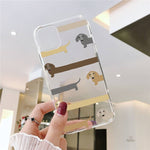 Load image into Gallery viewer, Transparent Dachshund Cartoon iPhone Cases
