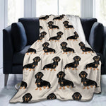 Load image into Gallery viewer, Cute Dachshund Flannel Throw Blanket
