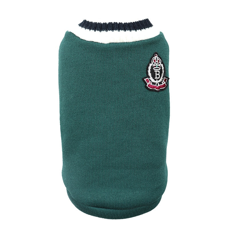 College Style Pet Winter Sweater