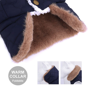 Waterproof Winter Jacket with Fur Collar for Small Dogs