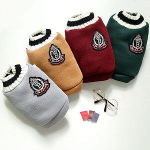 College Style Pet Winter Sweater