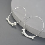 Load image into Gallery viewer, Flying Dachshund Sterling Silver Hoop Earrings
