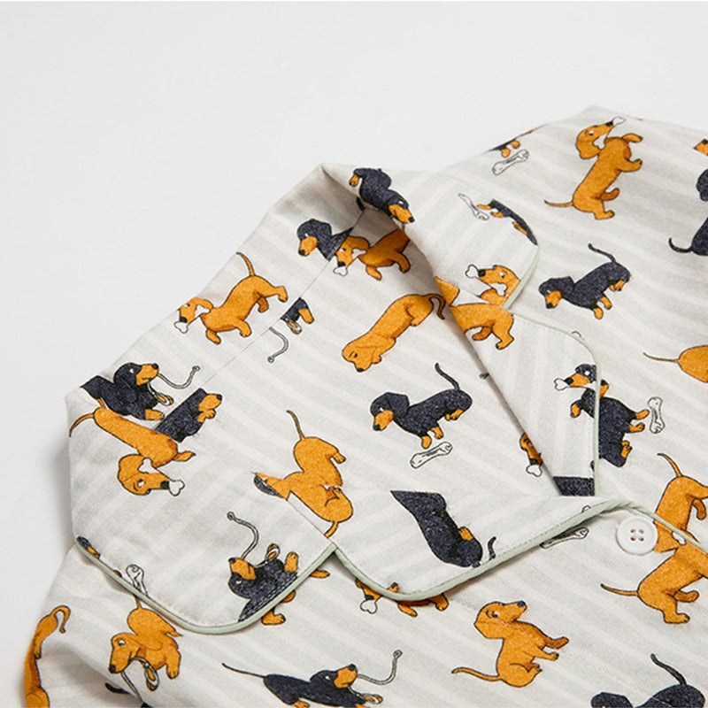 Dachshund Print Pajama Sets For Men and Women