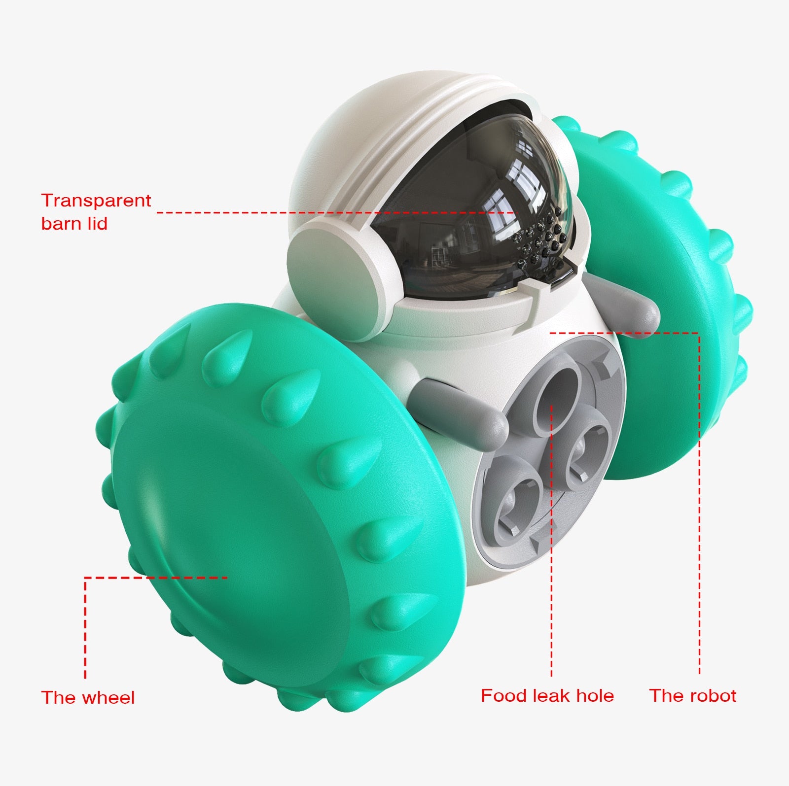 Robot Tumbler Treat Dispenser Interactive Toy