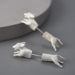 Load image into Gallery viewer, Running Dachshund Sterling Silver Stud Earrings
