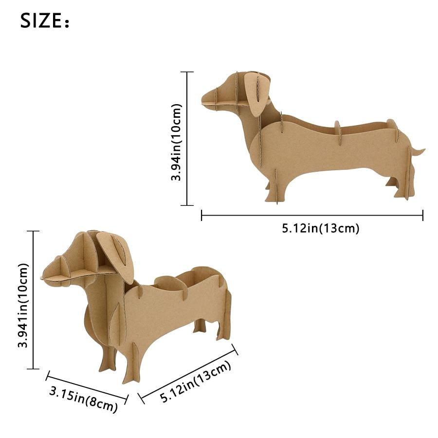 DIY Dachshund Recycled Cardboard Puzzle Toy & Pen Holder