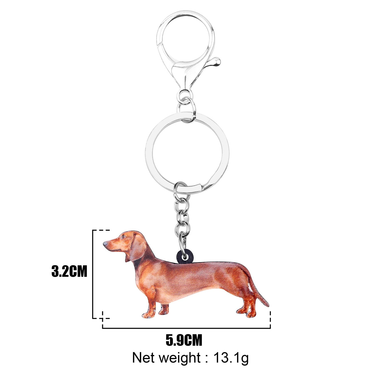 Acrylic Standing Dachshund Keychain