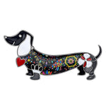 Load image into Gallery viewer, Enamel Smile Dachshund Brooch Pin
