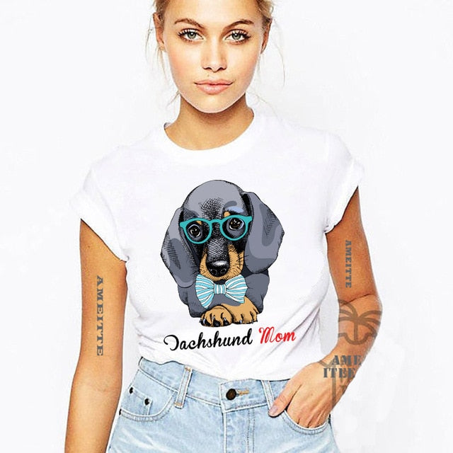 Cute Dachshund Mom T-Shirt for Women