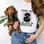 Load image into Gallery viewer, Personal Stalker Dachshund Print T-shirt (Women)
