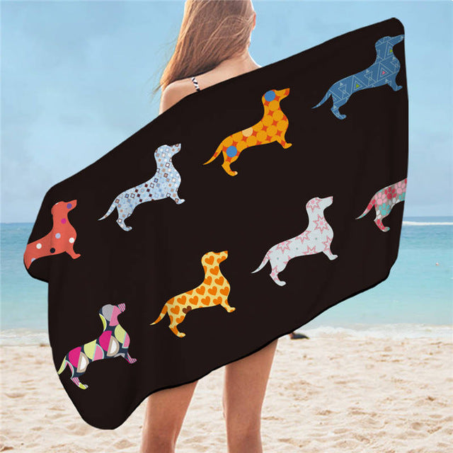 Dachshund Microfiber Beach Towel