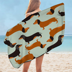 Dachshund Microfiber Beach Towel