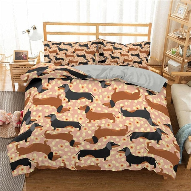 Dach Everywhere™ Wiener Dog Print Duvet Bedding Set