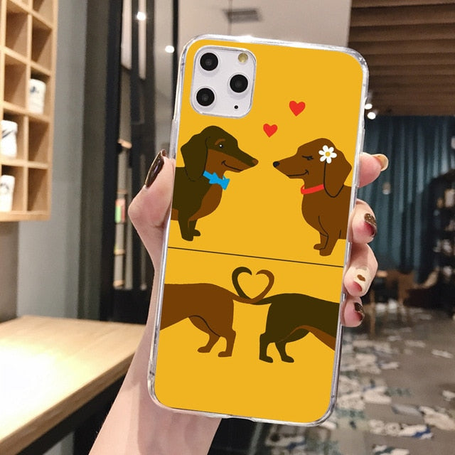 Ultra Thin Dachshund Print Soft Silicone iPhone Cases