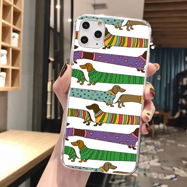 Ultra Thin Dachshund Print Soft Silicone iPhone Cases