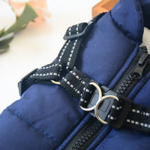 Waterproof Dog Winter Jacket With Harness
