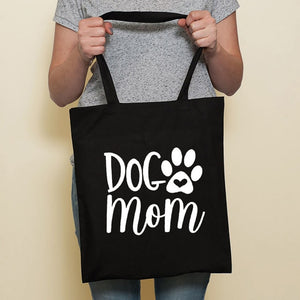 Cute Dog Black Canvas Tote Bag