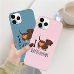 Load image into Gallery viewer, I Heart Dachshunds iPhone Soft Silicone Case
