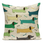 Load image into Gallery viewer, Sausage Dog Print Cotton Linen Pillow Covers
