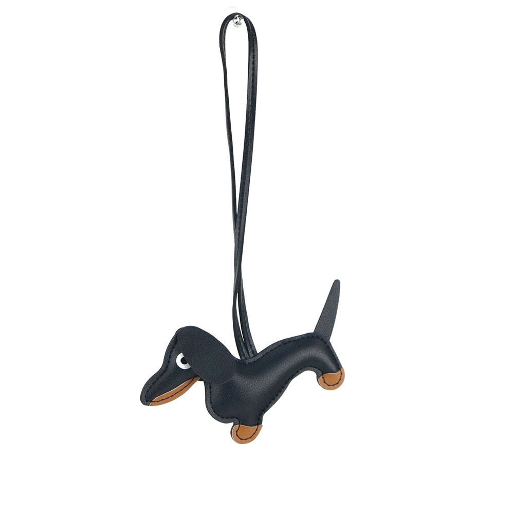 Adorable Dachshund Leather Keychain