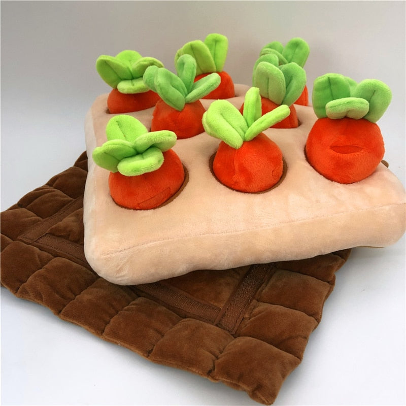 naiveferry sweet potato pulling plush toy, potato carrot dog puzzle toys  interactive training chewing toys for