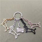 Load image into Gallery viewer, Four Dachshunds Geometric Keychain
