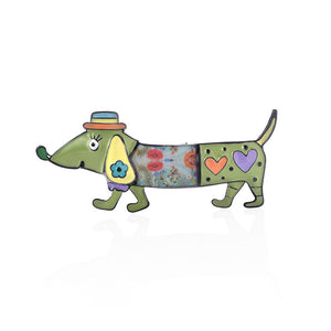 Cute Wiener Dog Brooch Pin