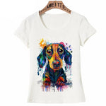 Load image into Gallery viewer, Dachshund Watercolor Design T-Shirt for Women

